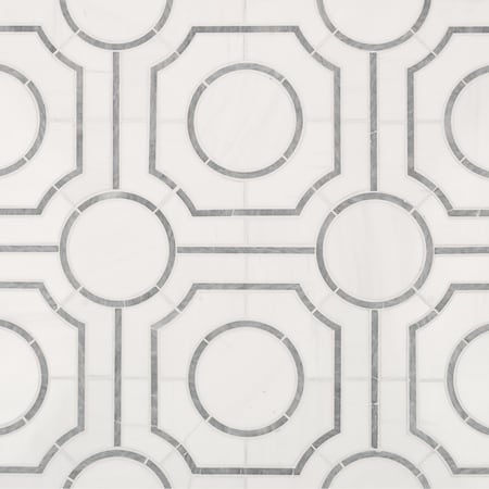 Msi Bianco Dolomite Regency Sample Polished Marble Mesh Mounted Mosaic Tile ZOR-MD-0590-SAM